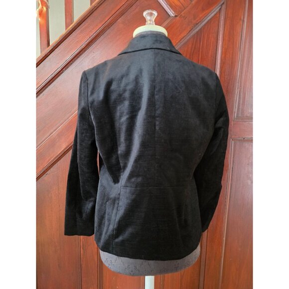 Chicos Womens Black Velvet Double-Breasted Blazer W/ Gold Buttons Size XL 3 - Picture 2 of 6